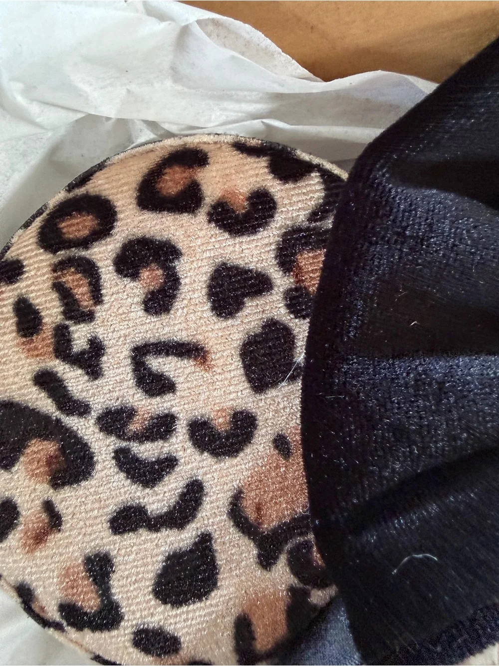 Leopard Print Kids Ears Headband with Black Bow